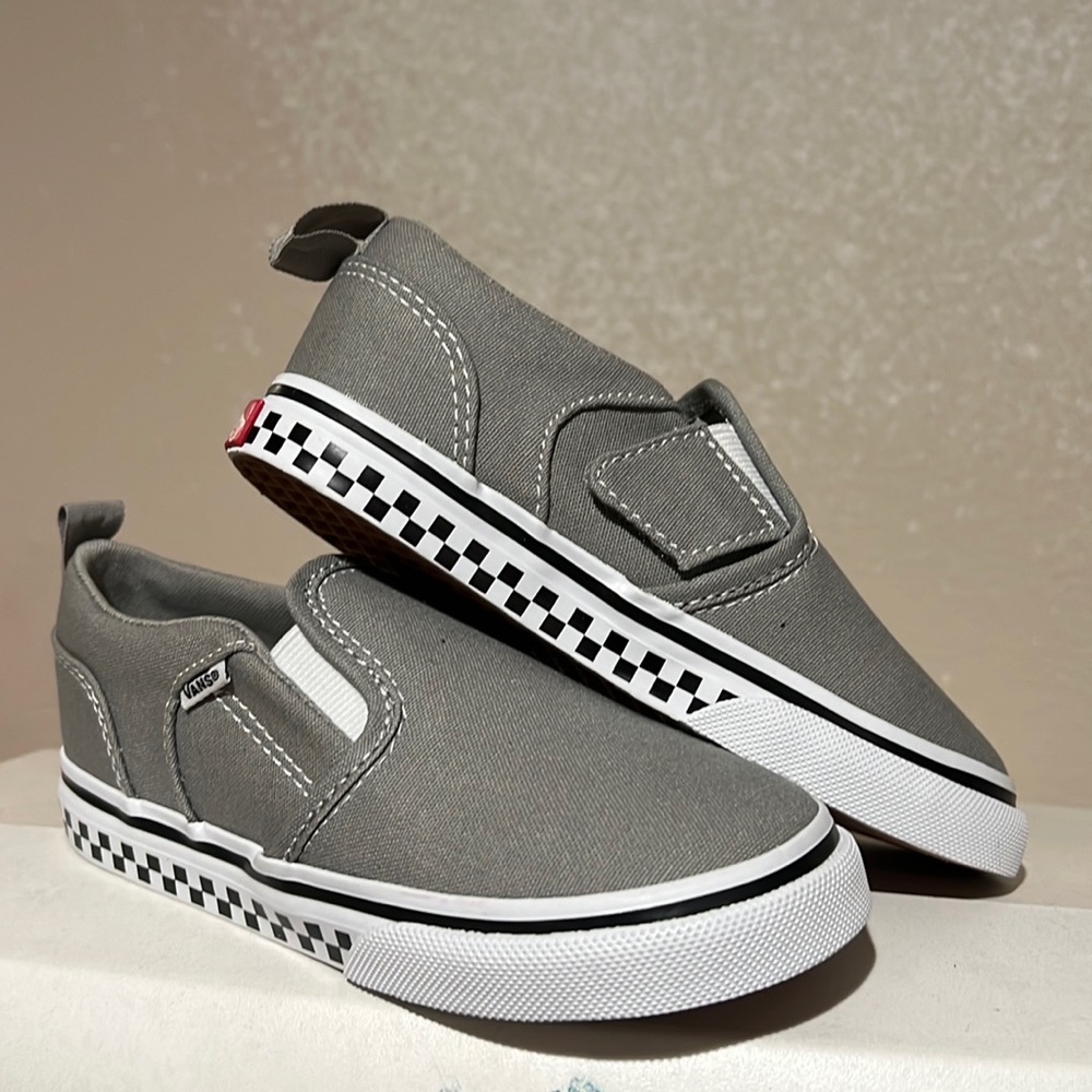 Gray Toddler/Youth Cans Slip Ons Sneakers